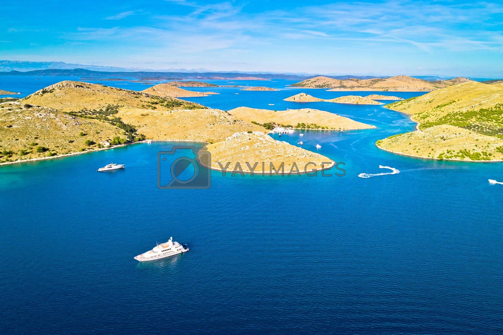 Royalty free image of Kornati. Island archipelago of Kornati national park yachting destination aerial view by xbrchx