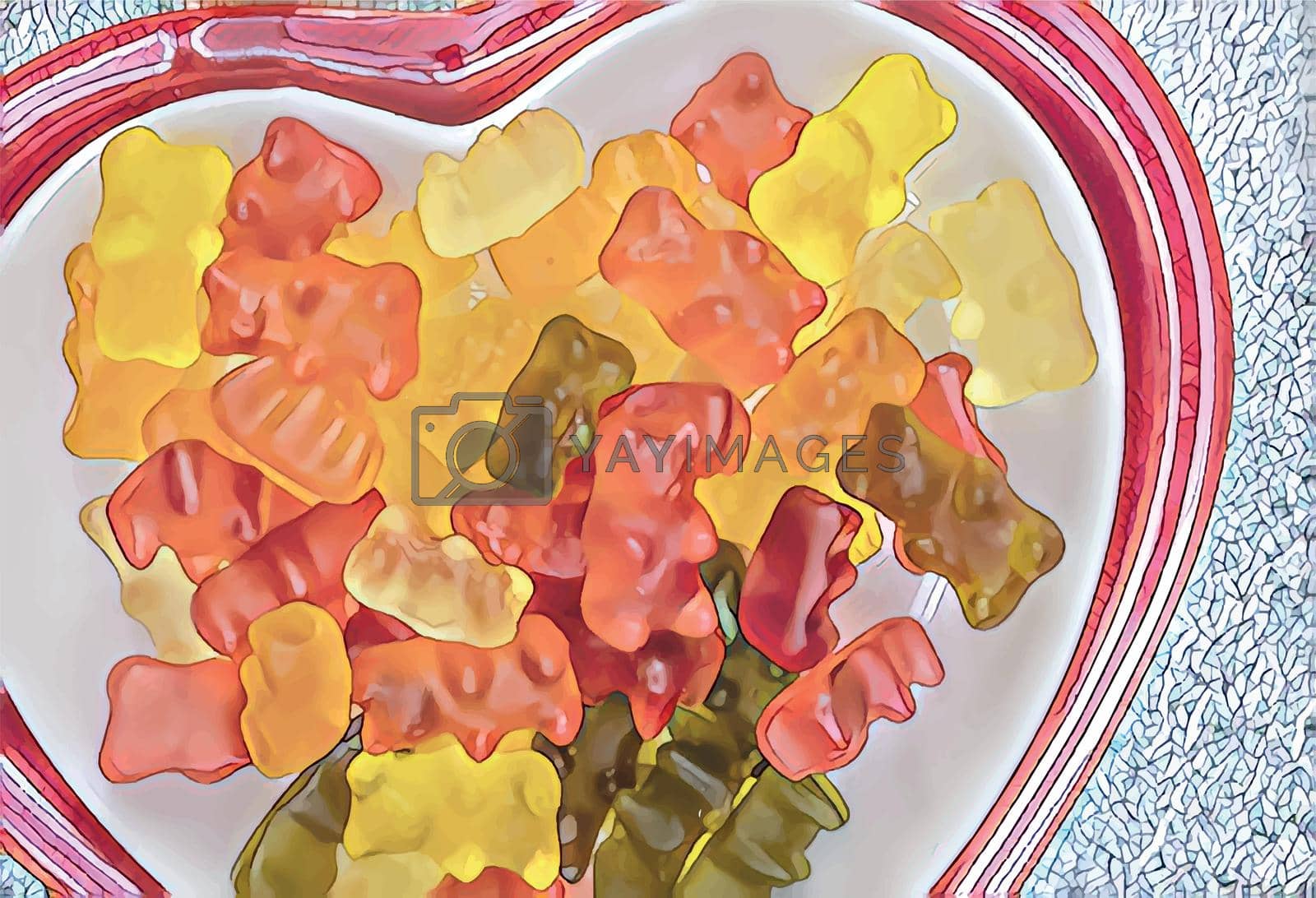 Royalty free image of teddy bear figured jelly beans by yilmazsavaskandag