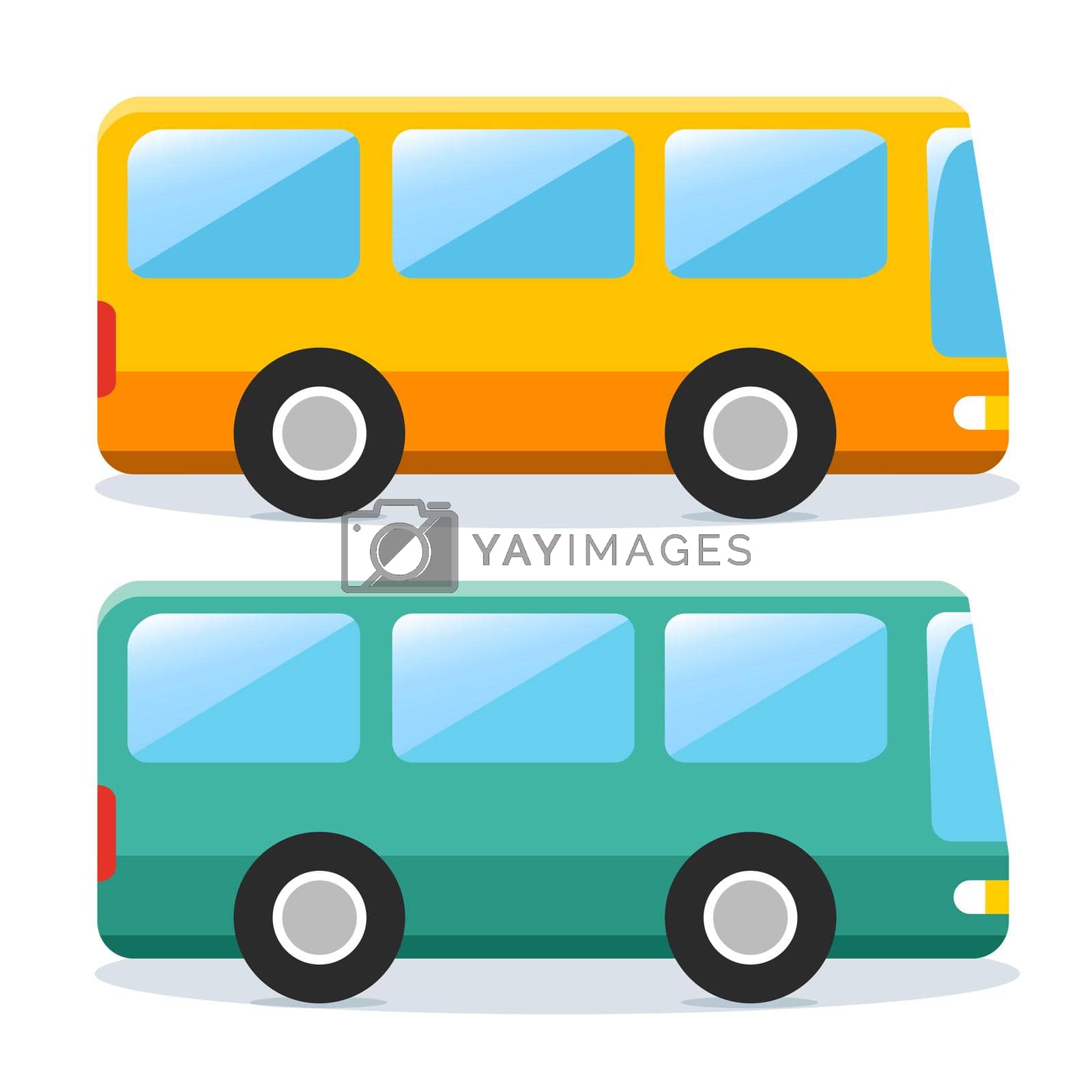 Vector illustration of flat public bus design