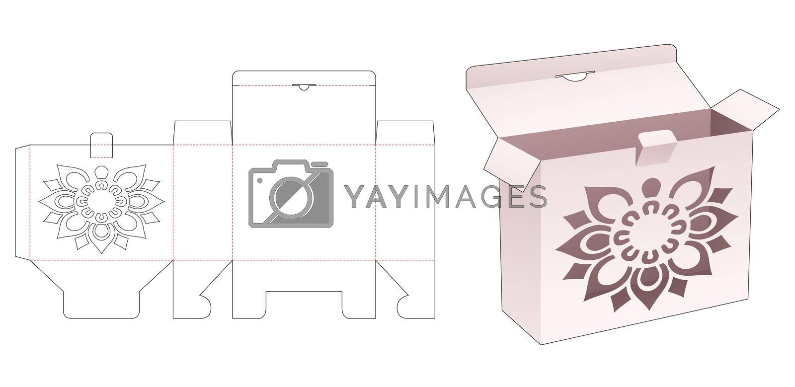 Royalty free image of Packaging box with mandala stencil and locked point die cut template by valueinvestor
