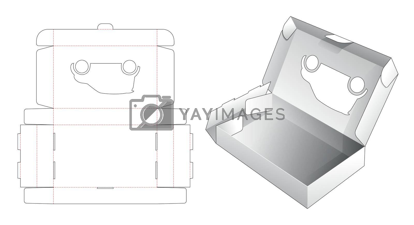 Royalty free image of Folding flip packaging box with car shaped window die cut template by valueinvestor