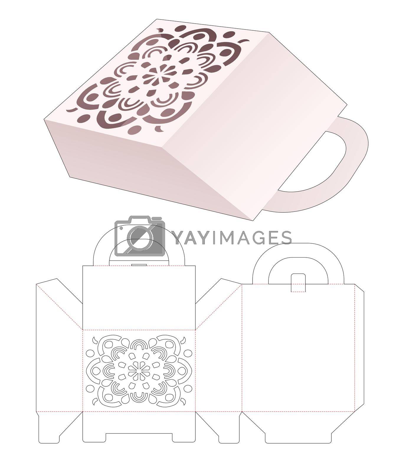 Royalty free image of Handle packaging bag with mandala stencil die cut template by valueinvestor