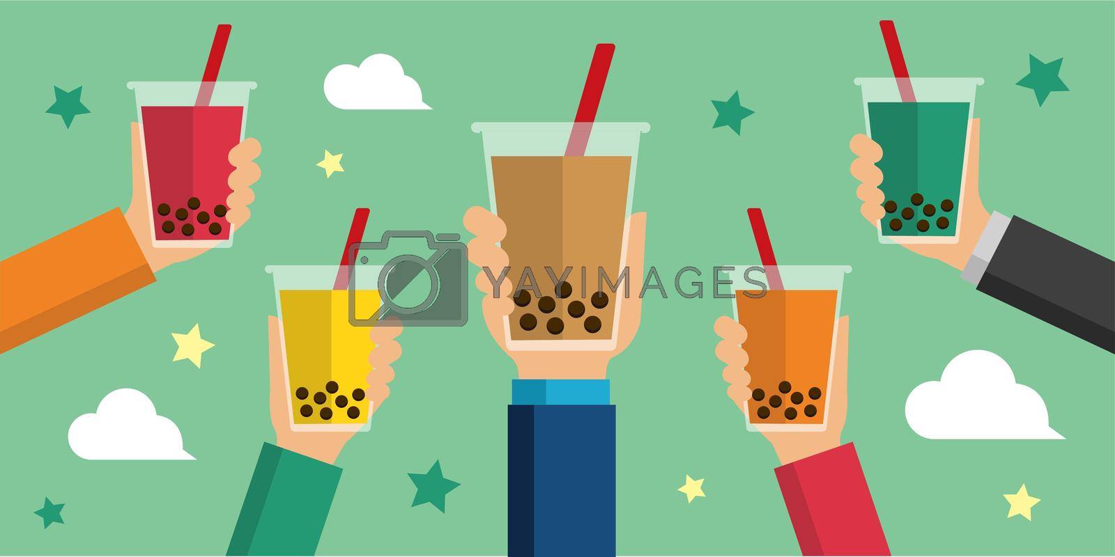 Royalty free image of bubbles tea / bubbles soda flat vector banner illustration by barks