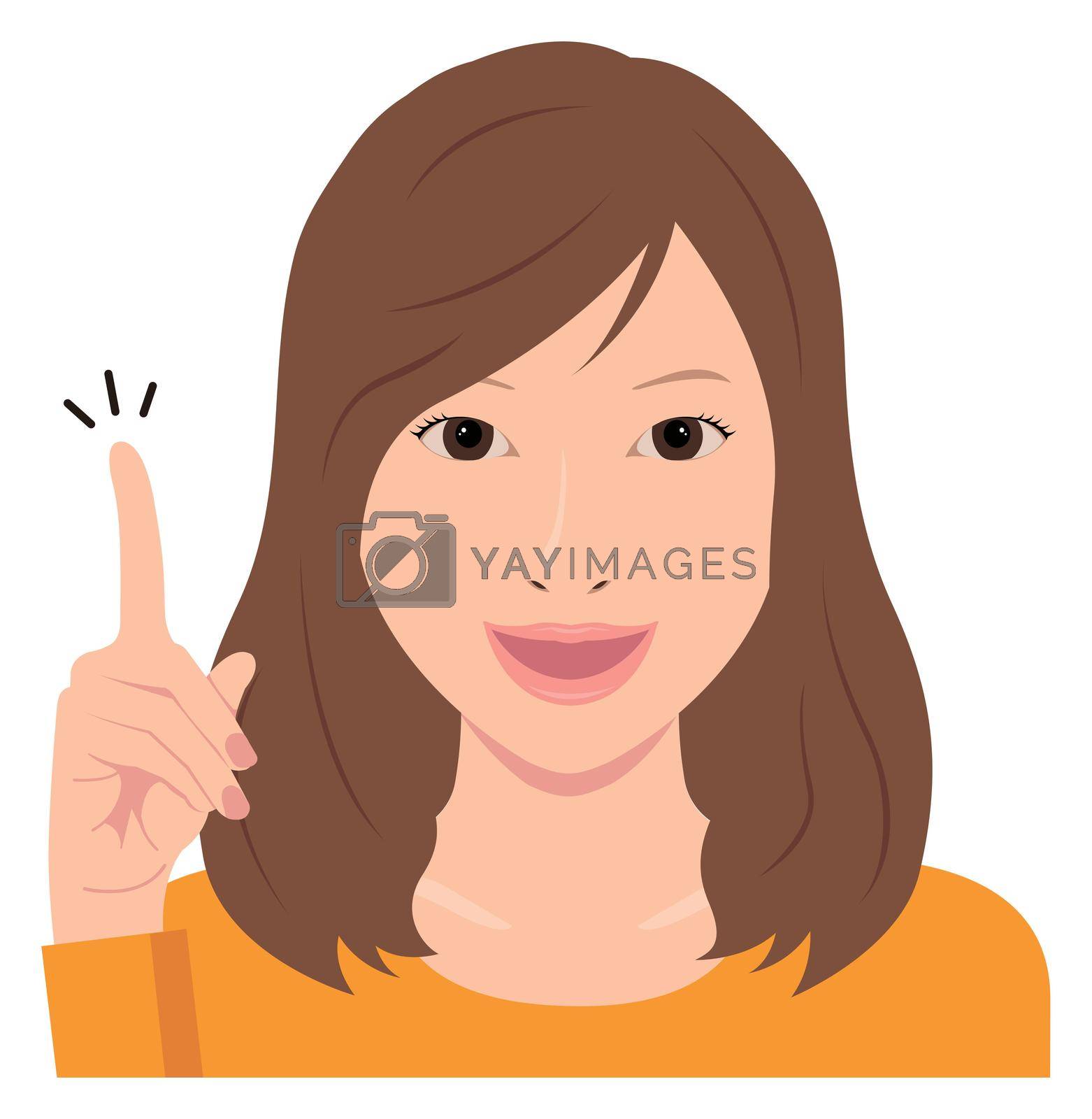 Royalty free image of Young woman vector illustration / hand gesture and emotional face. by barks