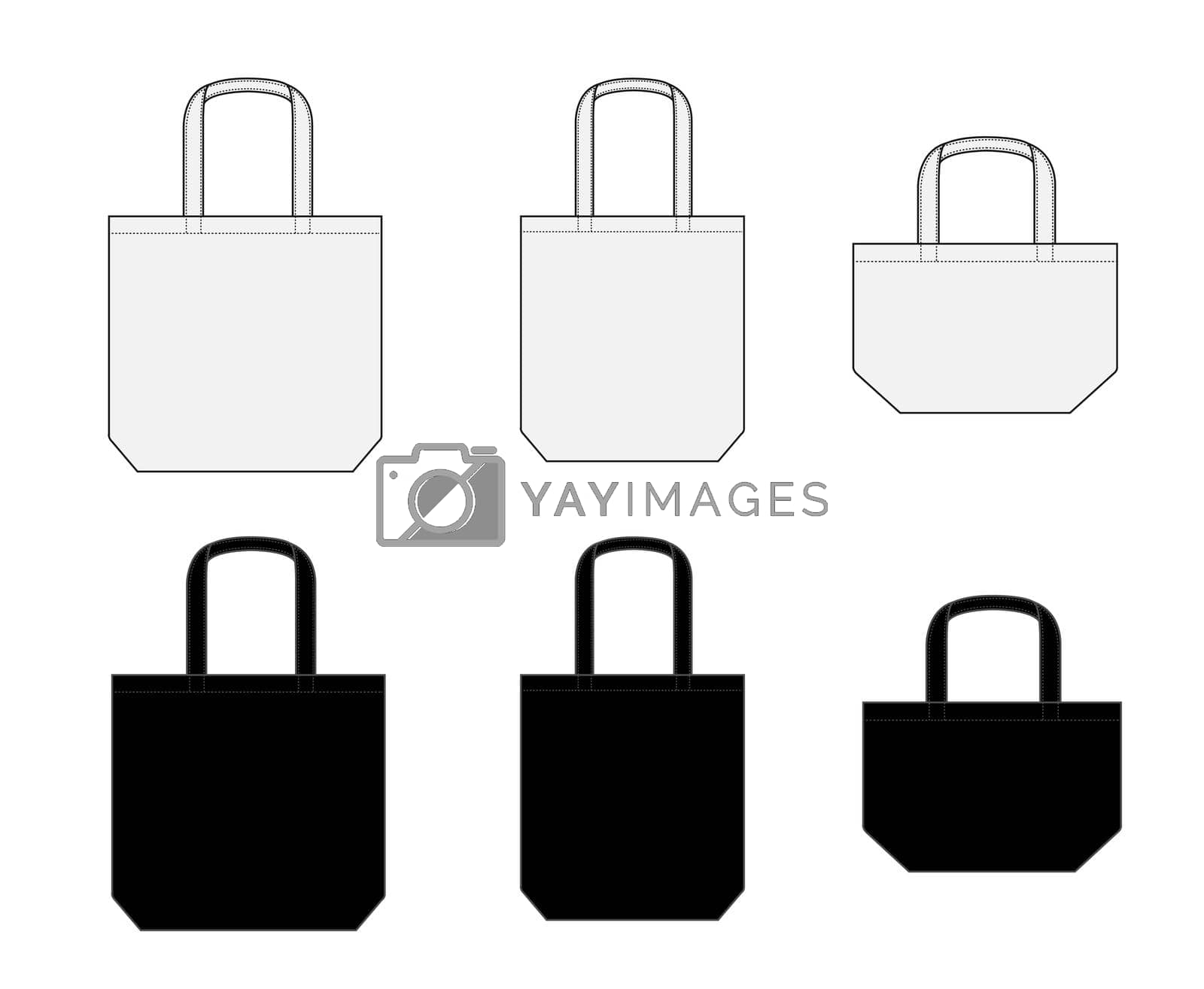 Royalty free image of Tote bag (ecobag , shopping bag) template vector illustration set ( various types ) by barks