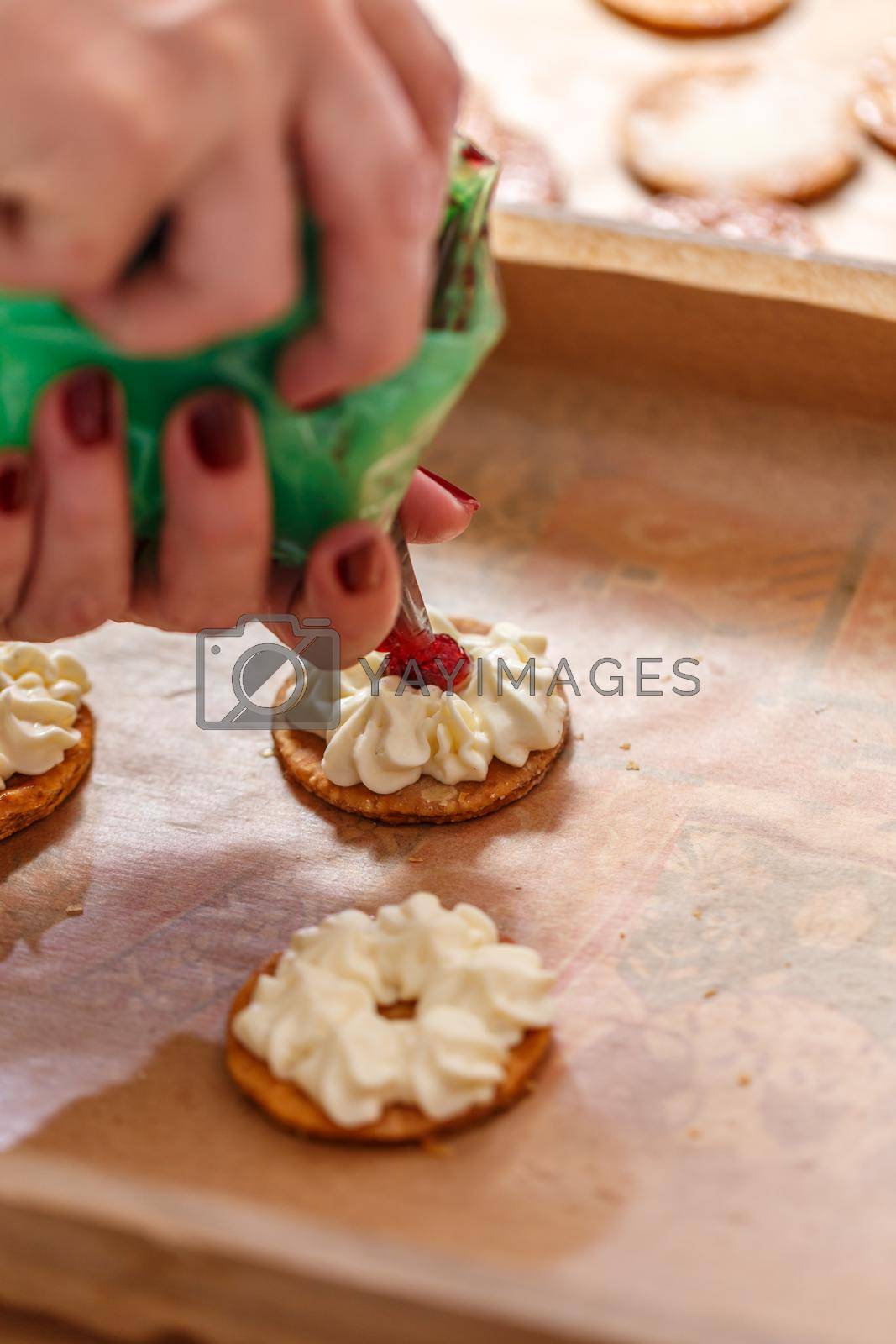 Royalty free image of The chef is decorating a cake by grafvision
