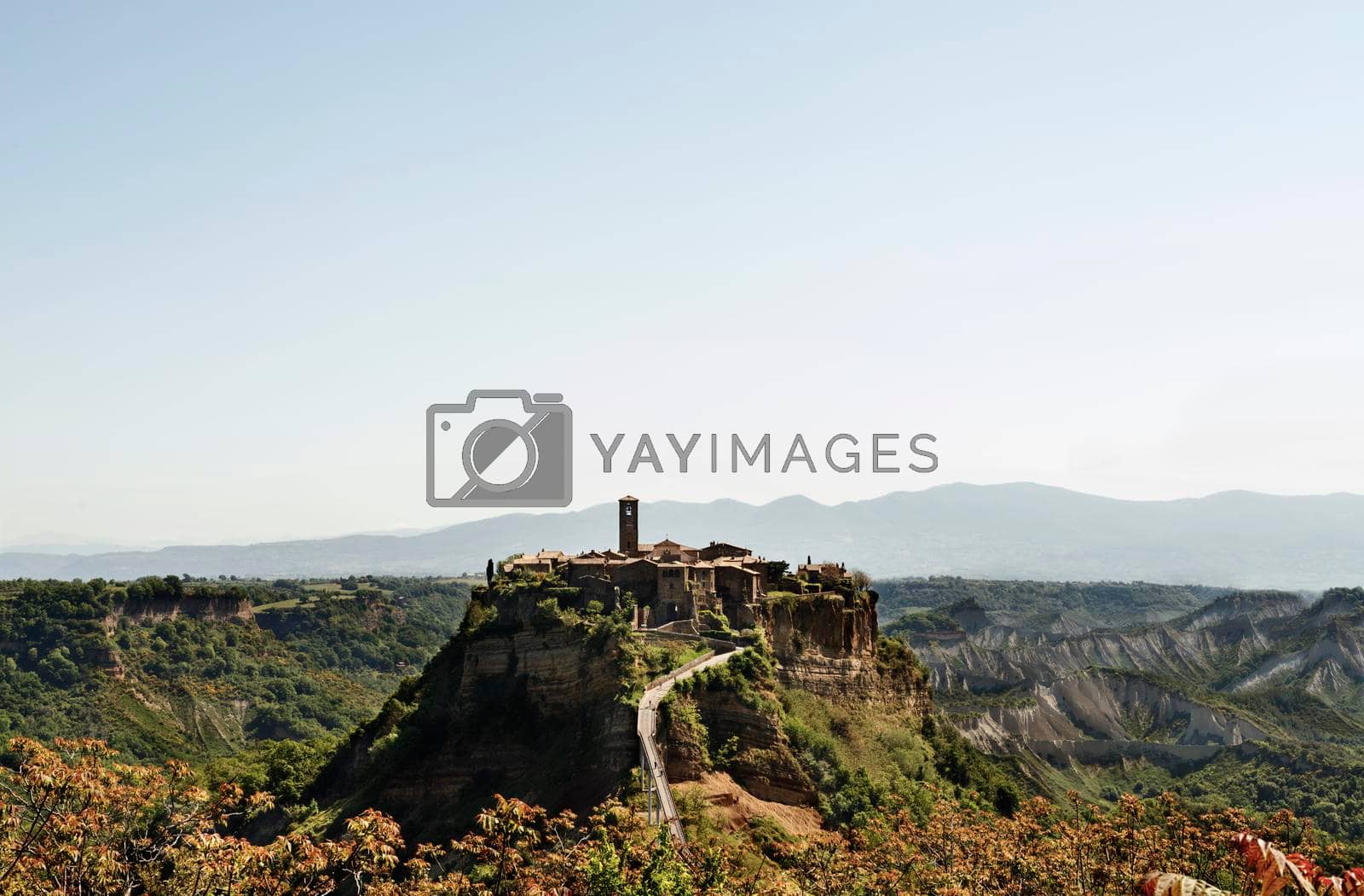 Royalty free image of Civita di Bagnoregio with badlands valley by victimewalker