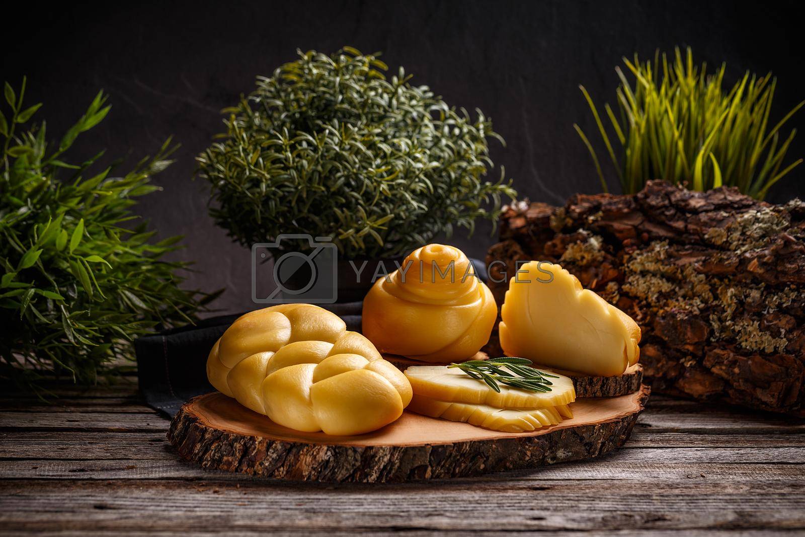 Royalty free image of Smoked braided cheese  by grafvision