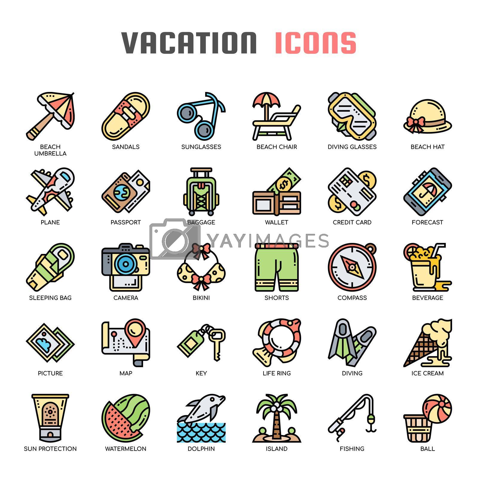 Royalty free image of Vacation , Thin Line and Pixel Perfect Icons by vectorart