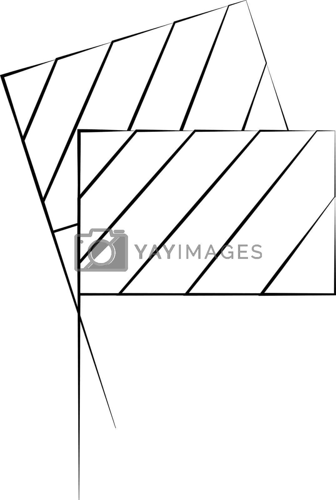 Royalty free image of Single element Flag Stick. Draw illustration in black and white by AnastasiaPen