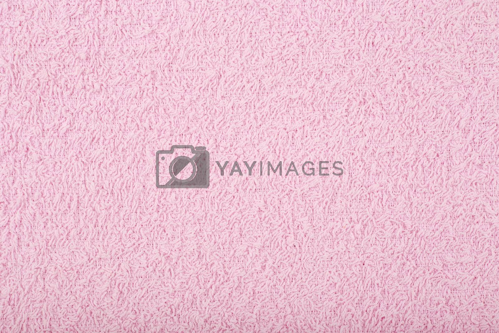 Royalty free image of Purple bathroom towel background. Fleecy fabric close up with space for text by Senorina_Irina