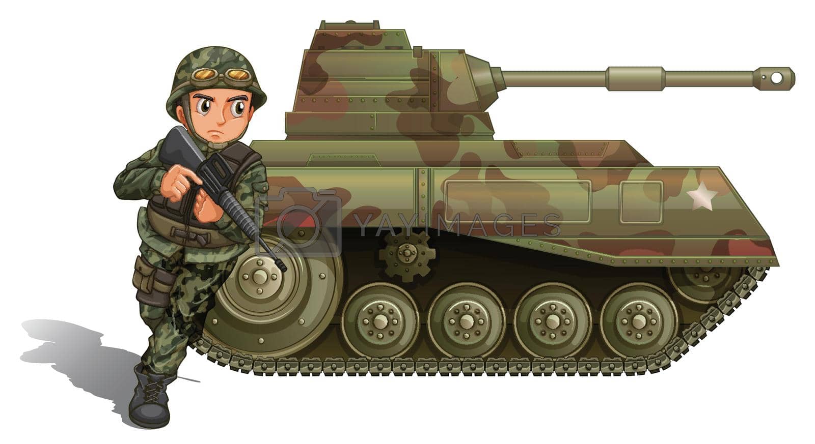 Royalty free image of A soldier near the armour tank by iimages