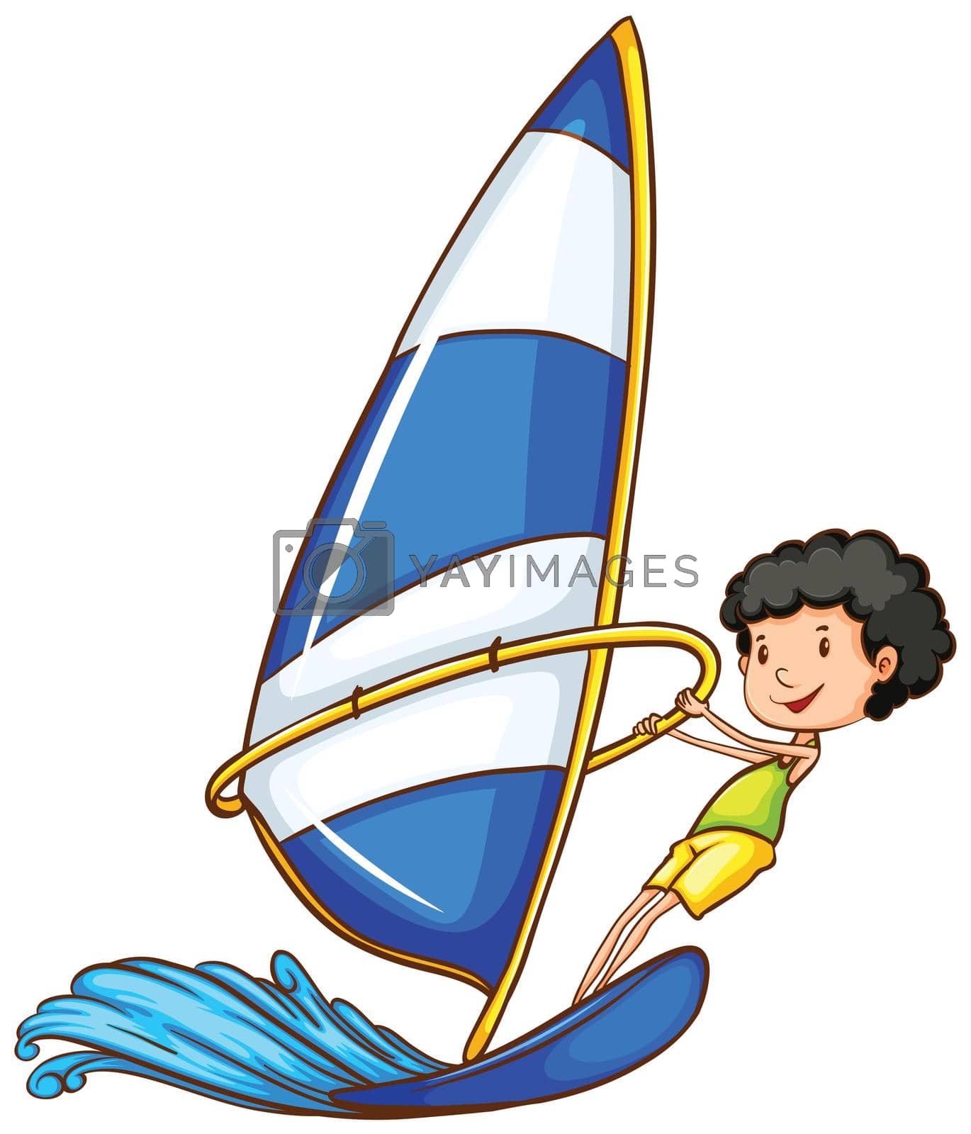 Royalty free image of A young boy enjoying the watersport activity by iimages