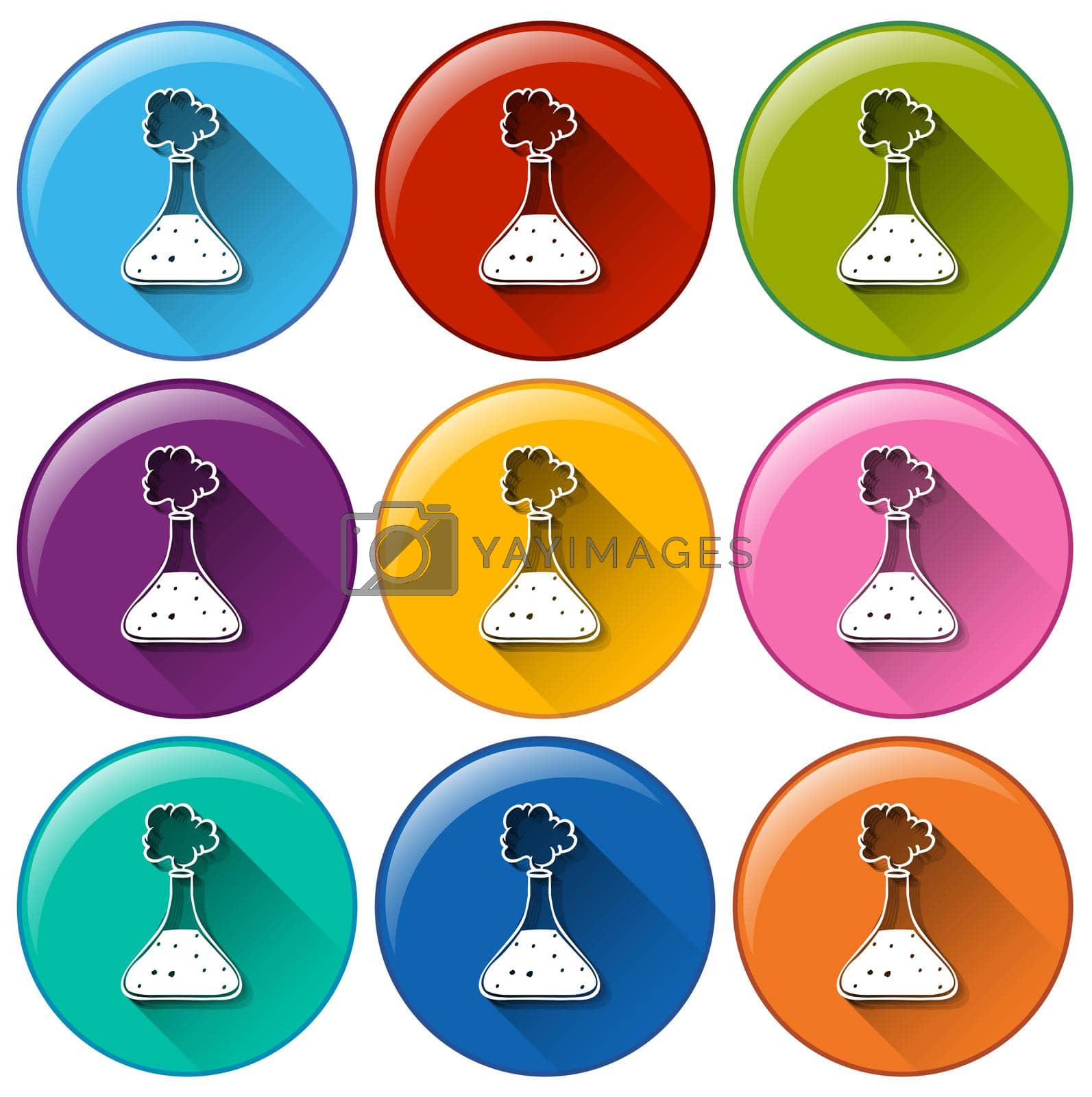 Royalty free image of Round buttons with cylinders by iimages