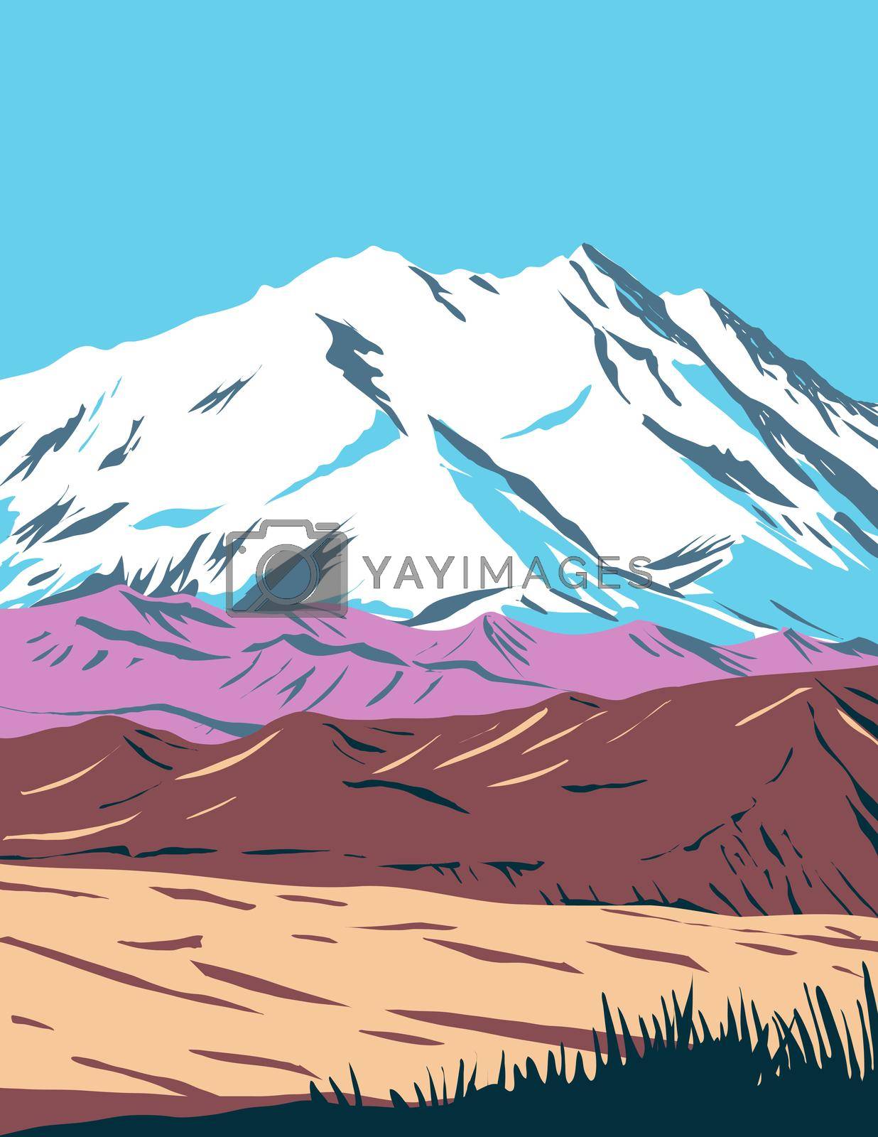 Royalty free image of Denali National Park and Preserve formerly known as Mount McKinley National Park located in Interior Alaska WPA Poster Art by patrimonio