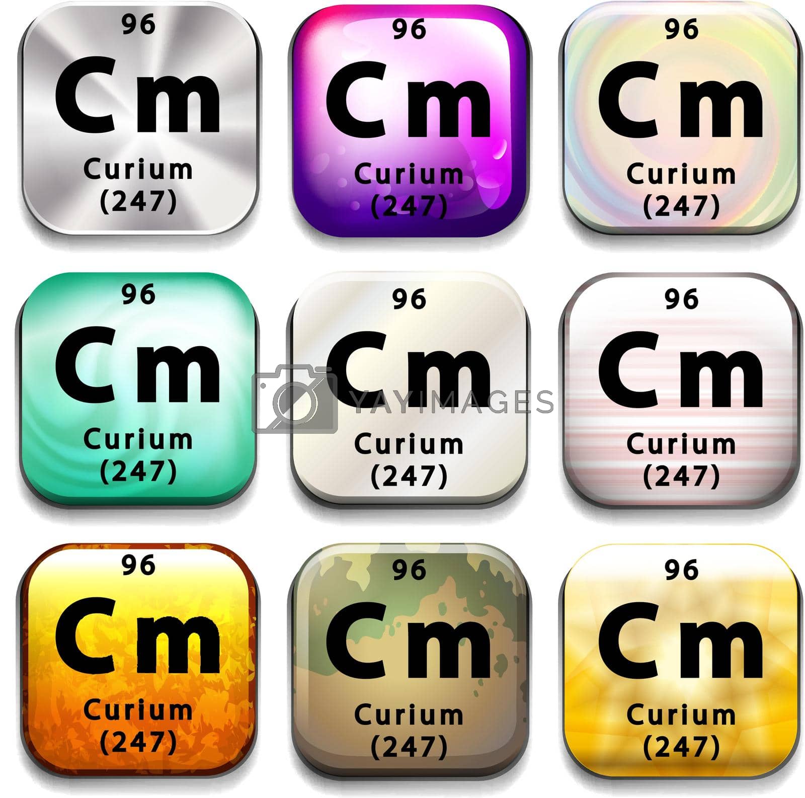 Royalty free image of A periodic table button showing the Curium by iimages