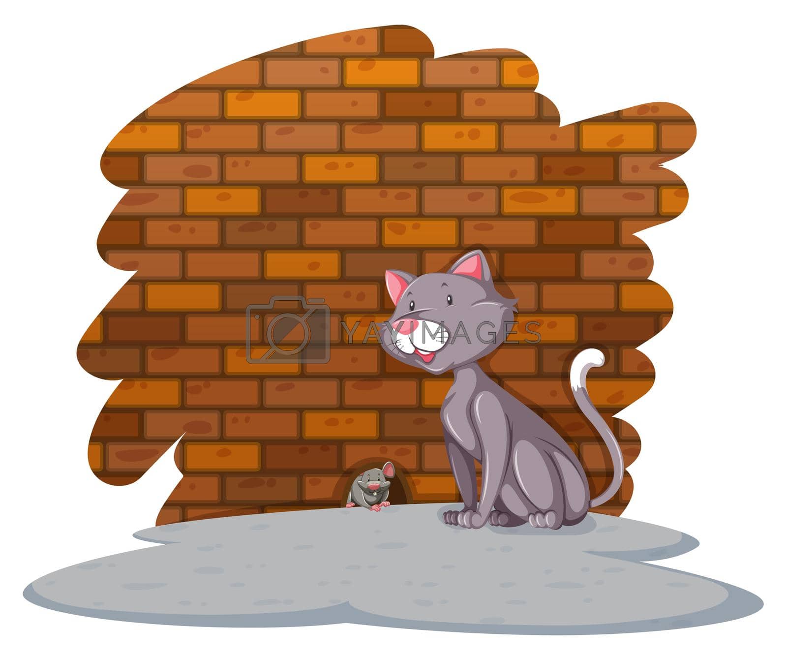 Royalty free image of Cat waiting for the rat by iimages