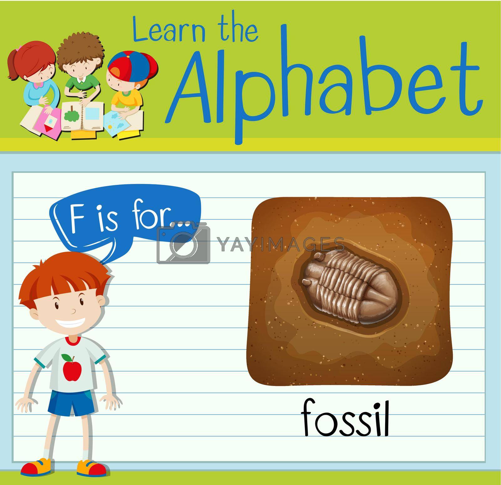 Royalty free image of Flashcard letter F is for fossil by iimages