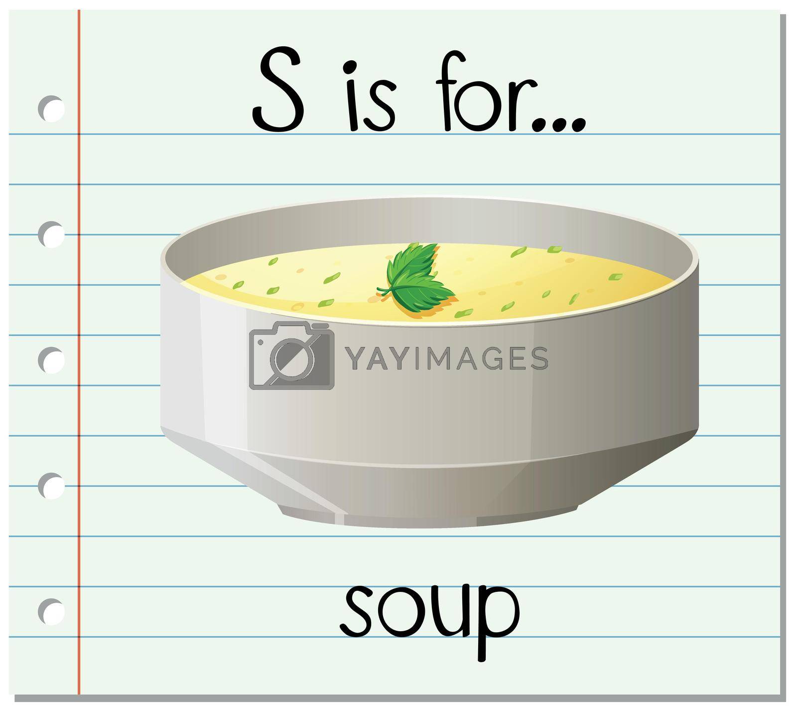 Royalty free image of Flashcard letter S is for soup by iimages