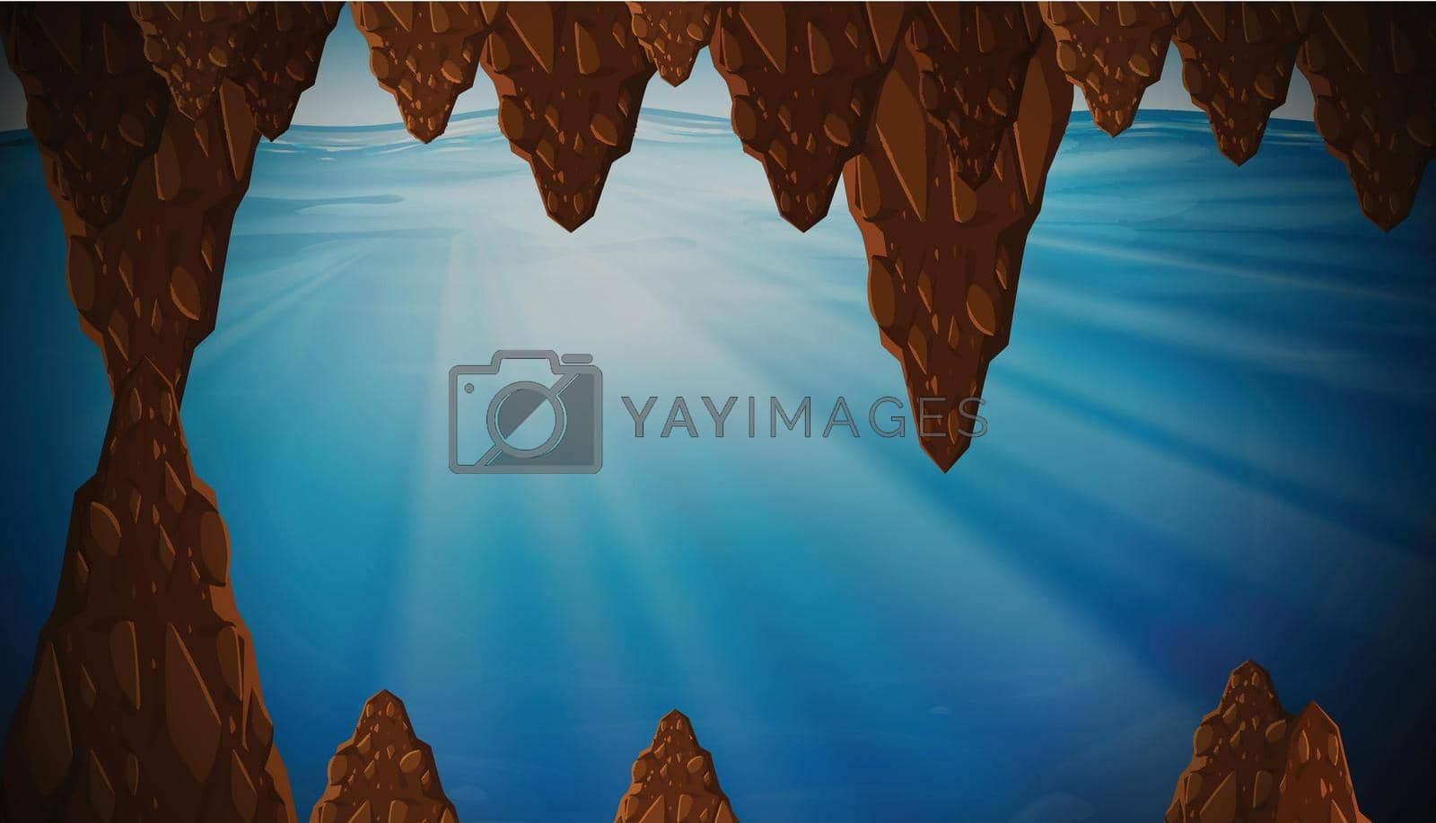 Royalty free image of Underwater cavern with sunlight by iimages