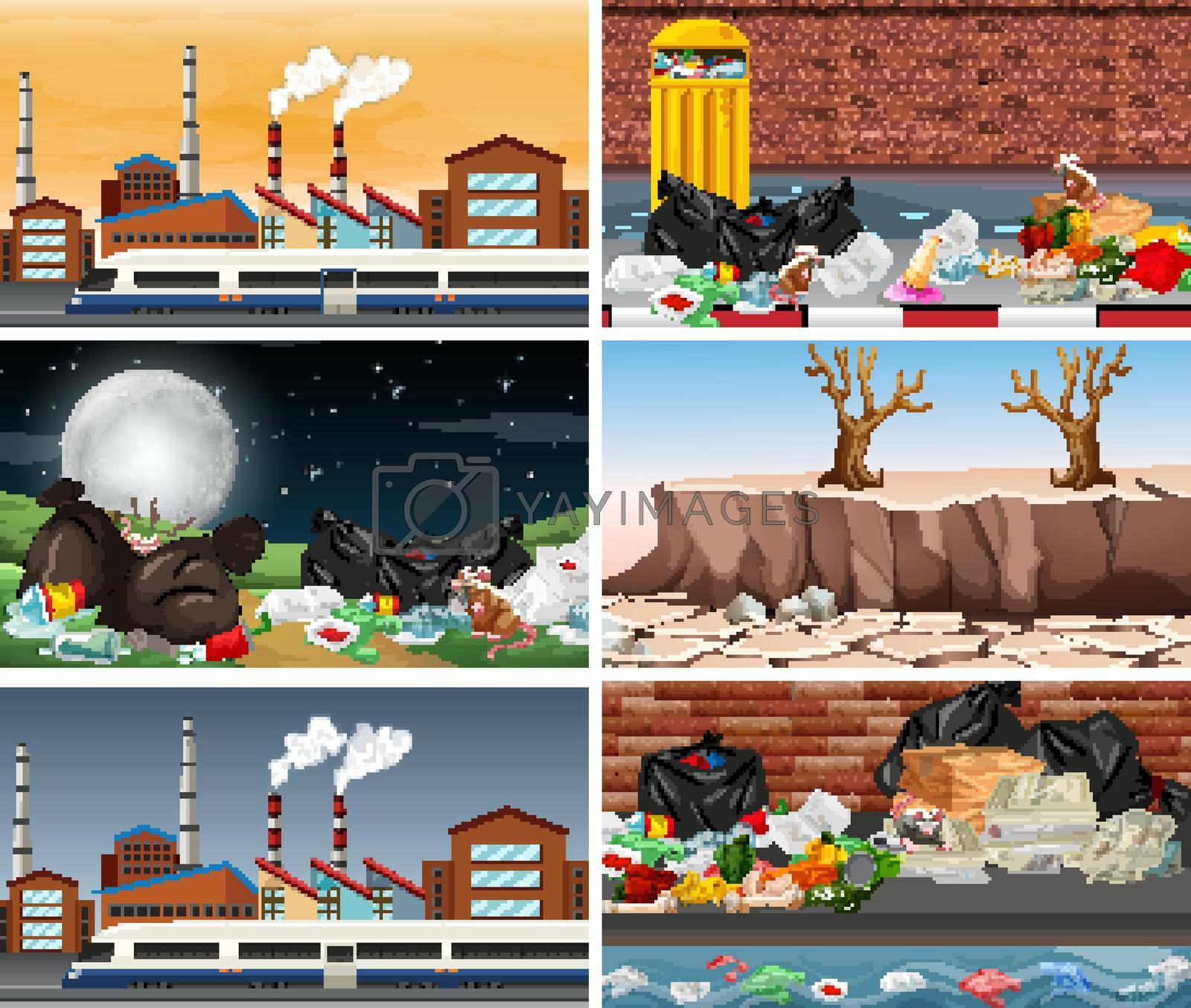 Royalty free image of Set of polluted scenes by iimages