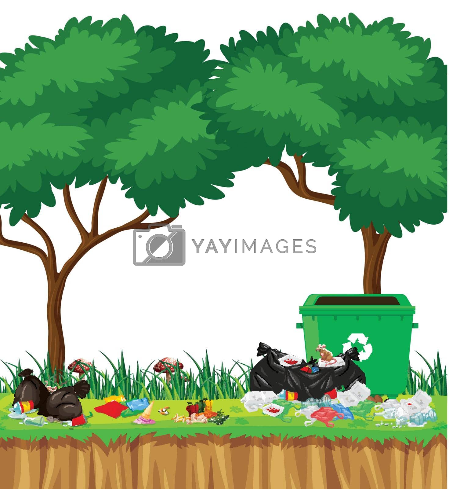Royalty free image of Rubbish in park scene by iimages