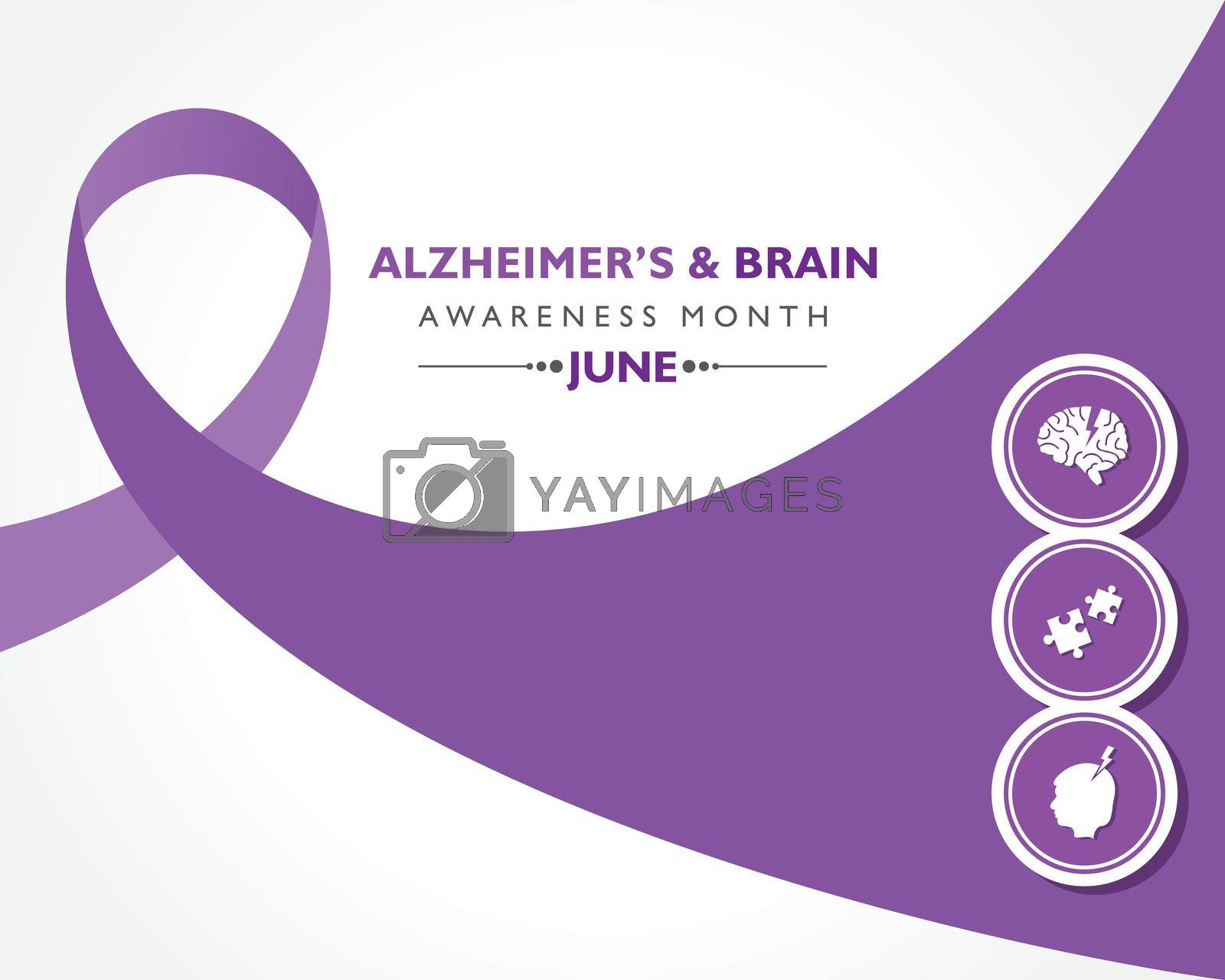Royalty free image of Vector Illustration of Alzheimer's and Brain Awareness Month observed in June. by graphicsdunia4you