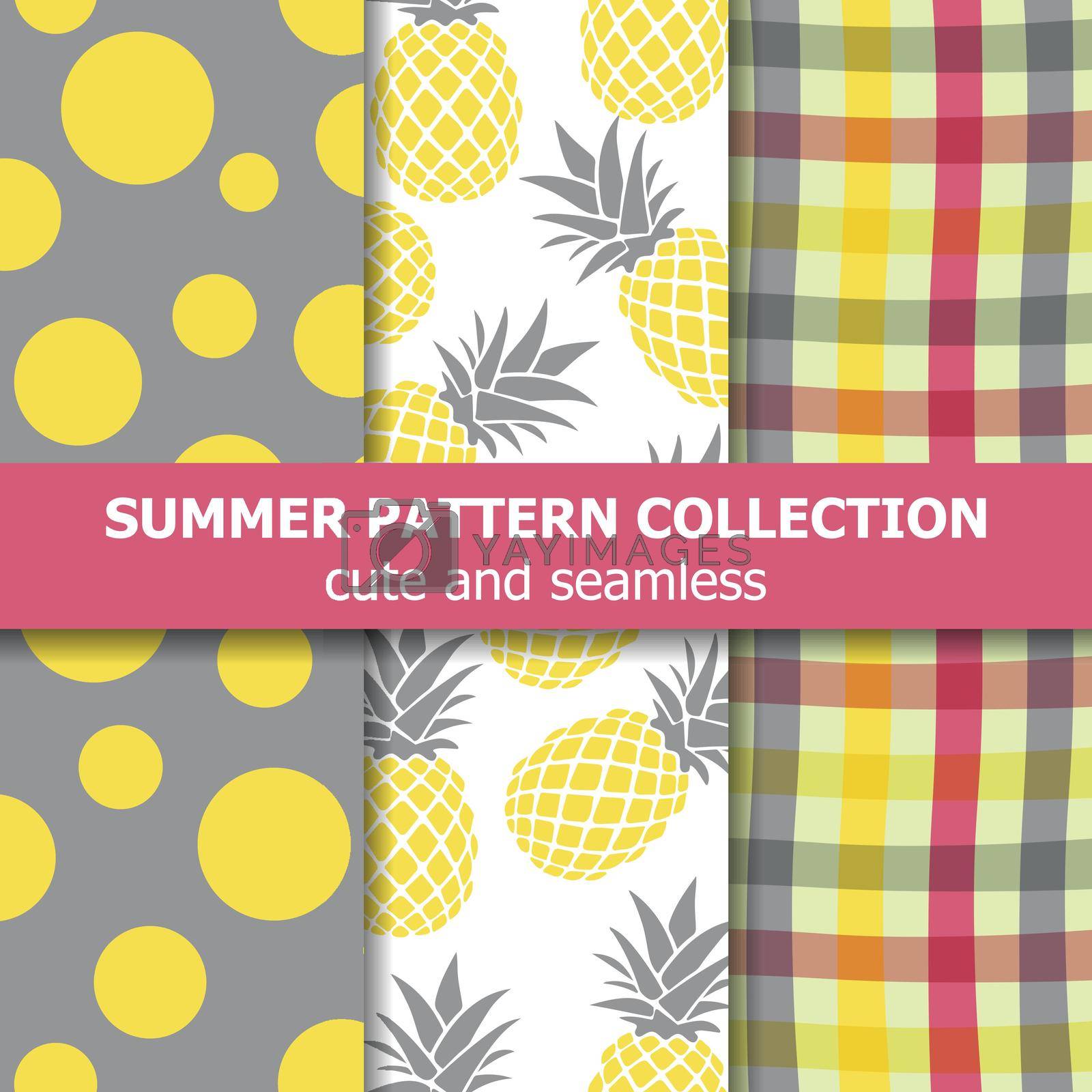 Royalty free image of Exotic summer pattern collection. Pineapple theme. Summer banner. by balasoiu