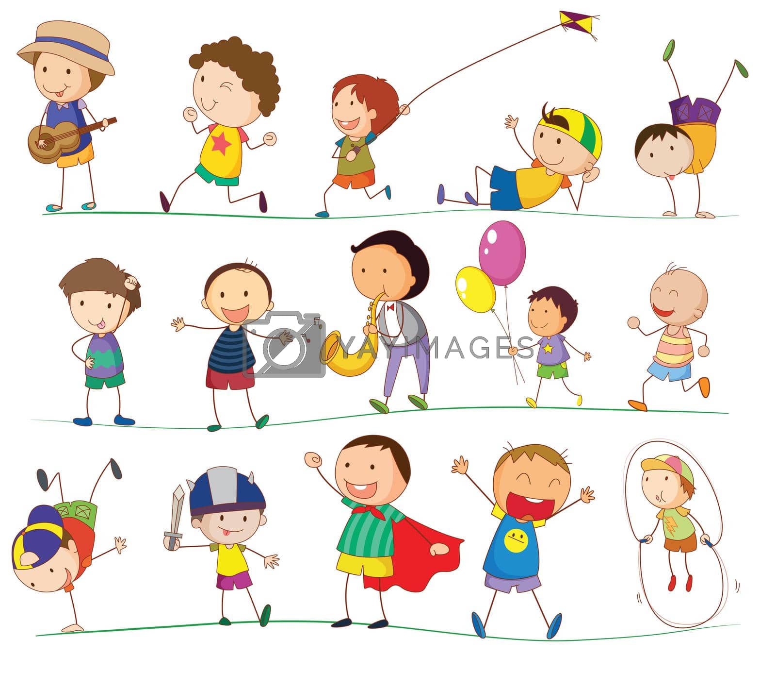 Royalty free image of boys doing various activites by iimages