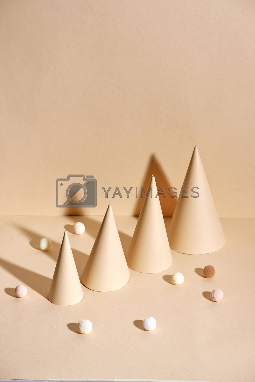 Royalty free image of Christmas trees from paper, cards holiday, handmade by makidotvn