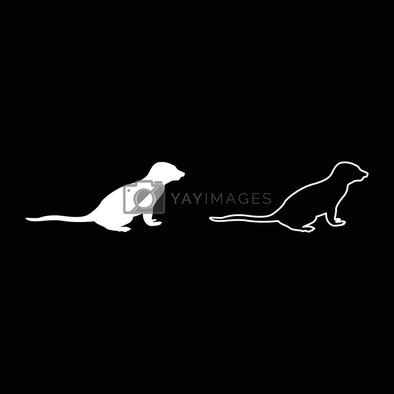 Royalty free image of Meerkat in pose Suricata Suricatta silhouette white color vector illustration solid outline style image by serhii435