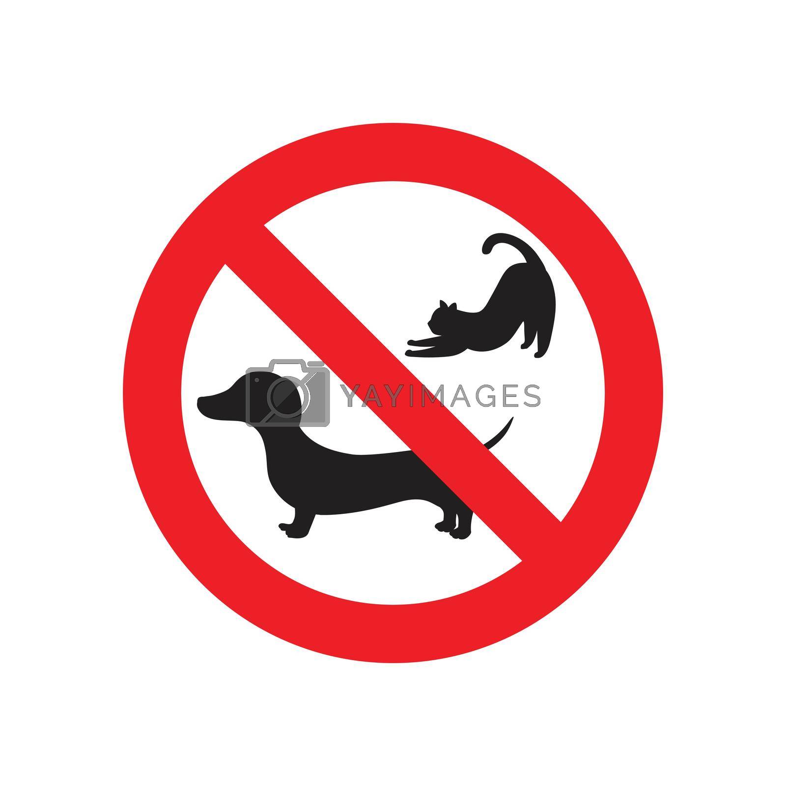 No pets sign. red prohibition sign. vector illustration. 