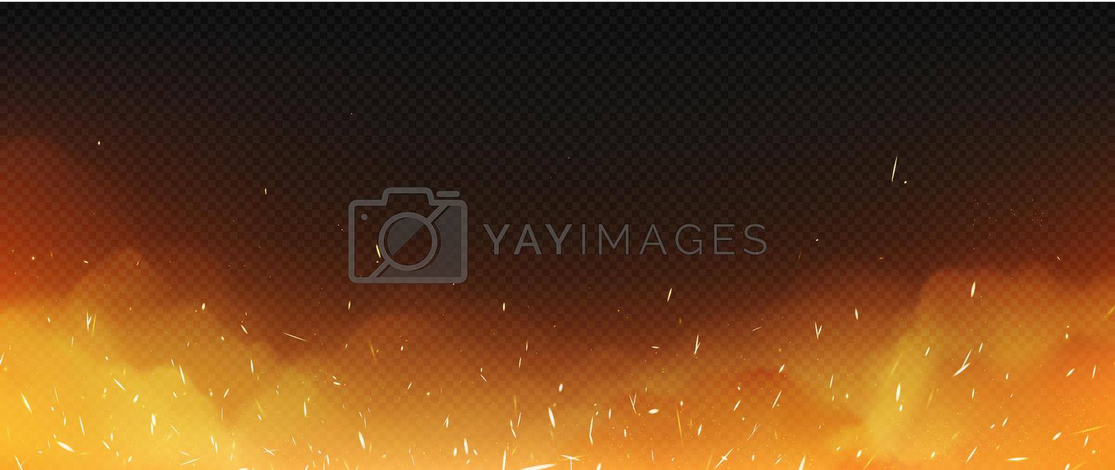 Royalty free image of Realistic fire with smoke and weld sparks, flame by vectorart