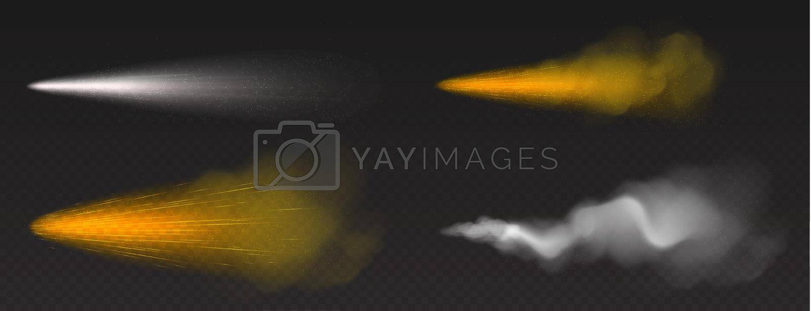 Royalty free image of Dust spray, gold and white smoke, powder or water by vectorart