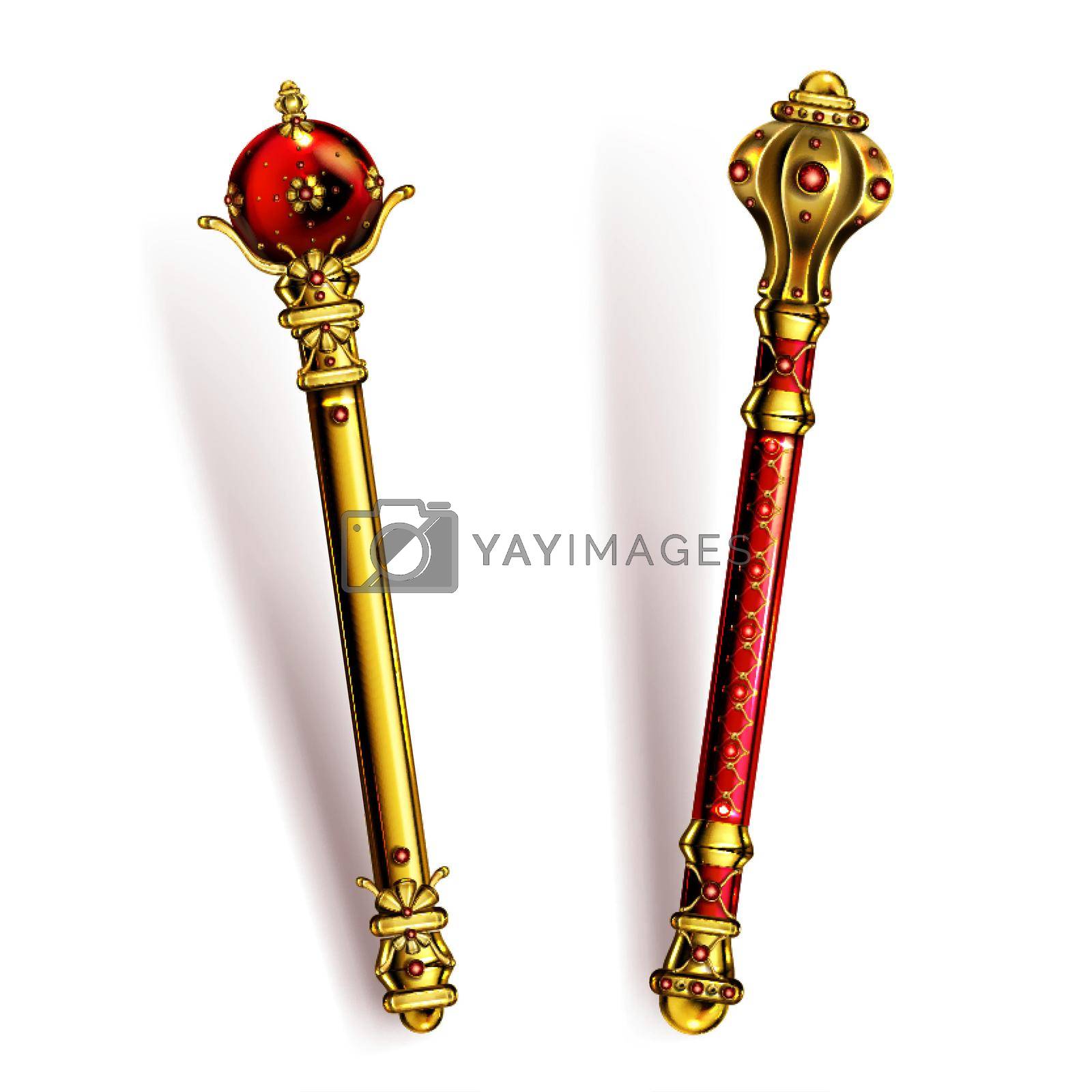 Royalty free image of Golden scepter for king or queen, royal wand. by vectorart