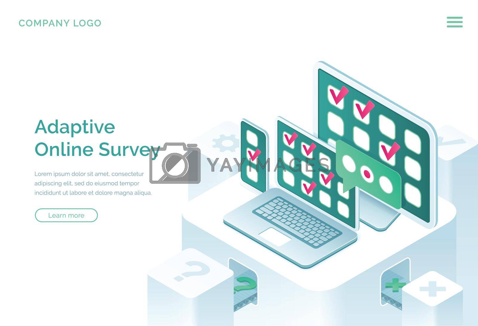 Royalty free image of Adaptive online survey isometric landing page by vectorart