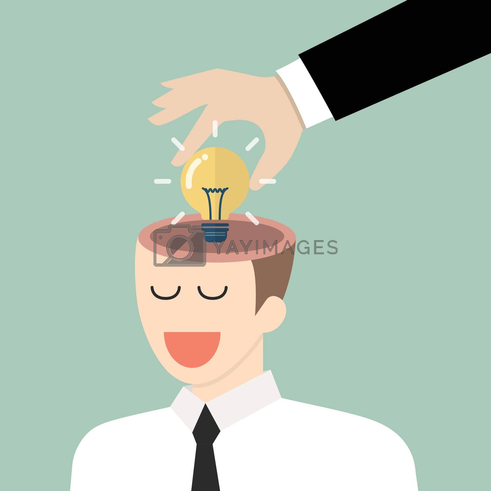 Royalty free image of Businessman stealing idea from the other  by siraanamwong