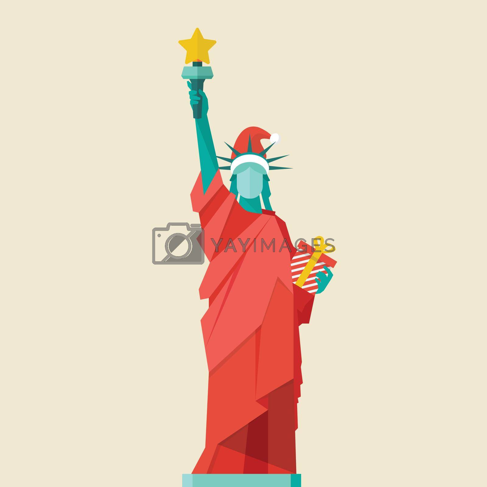 Royalty free image of Santa Statue of liberty by siraanamwong