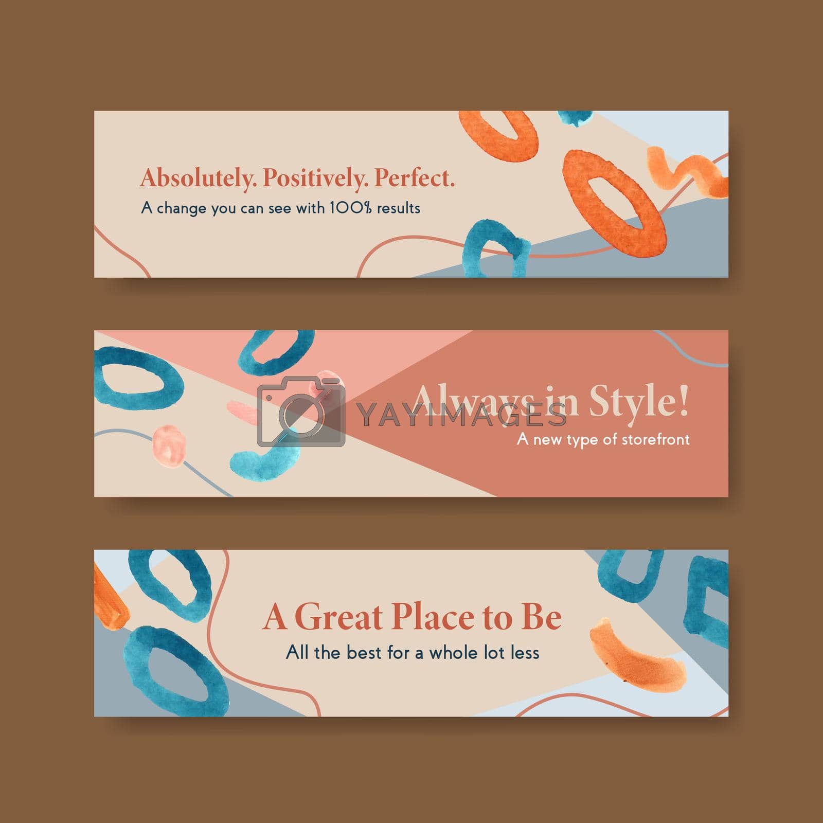 Royalty free image of Banner template with shopping design for leaflet and marketing watercolor illustration by Photographeeasia