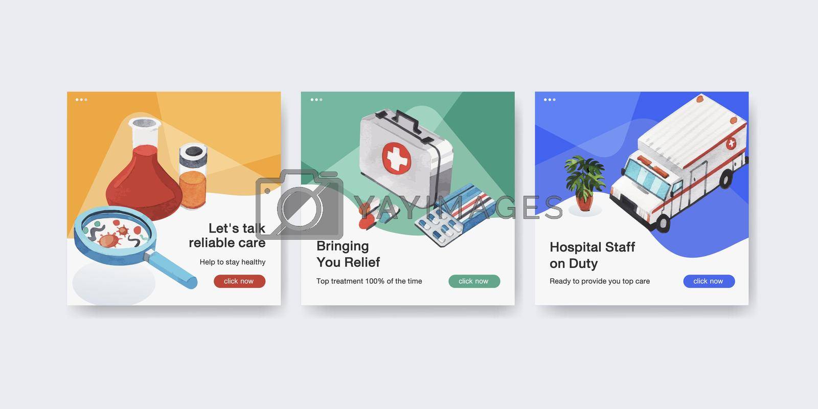 Advertising template with healthcare and hospital