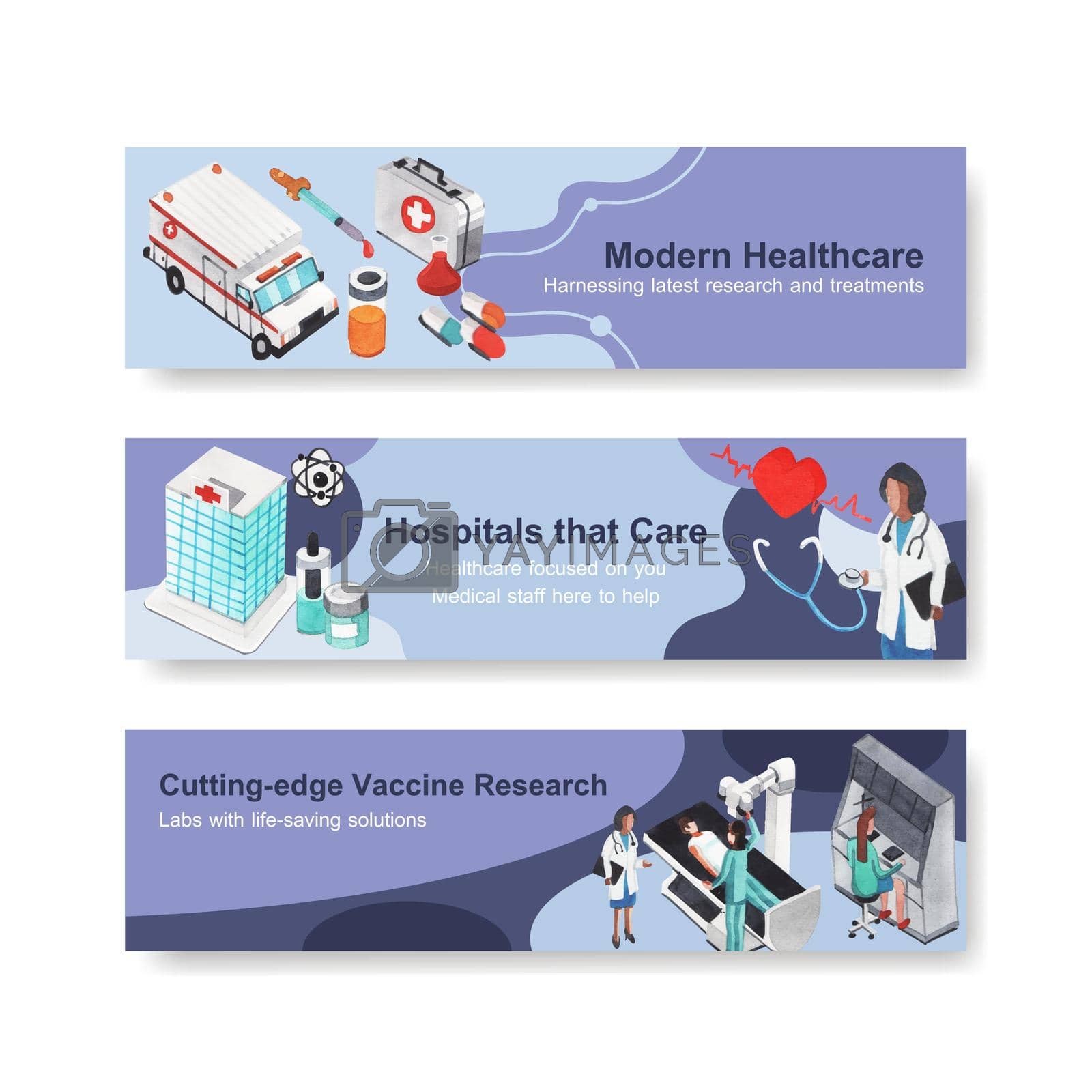 healthcare banner design with hospital,doctor and pharmacy
