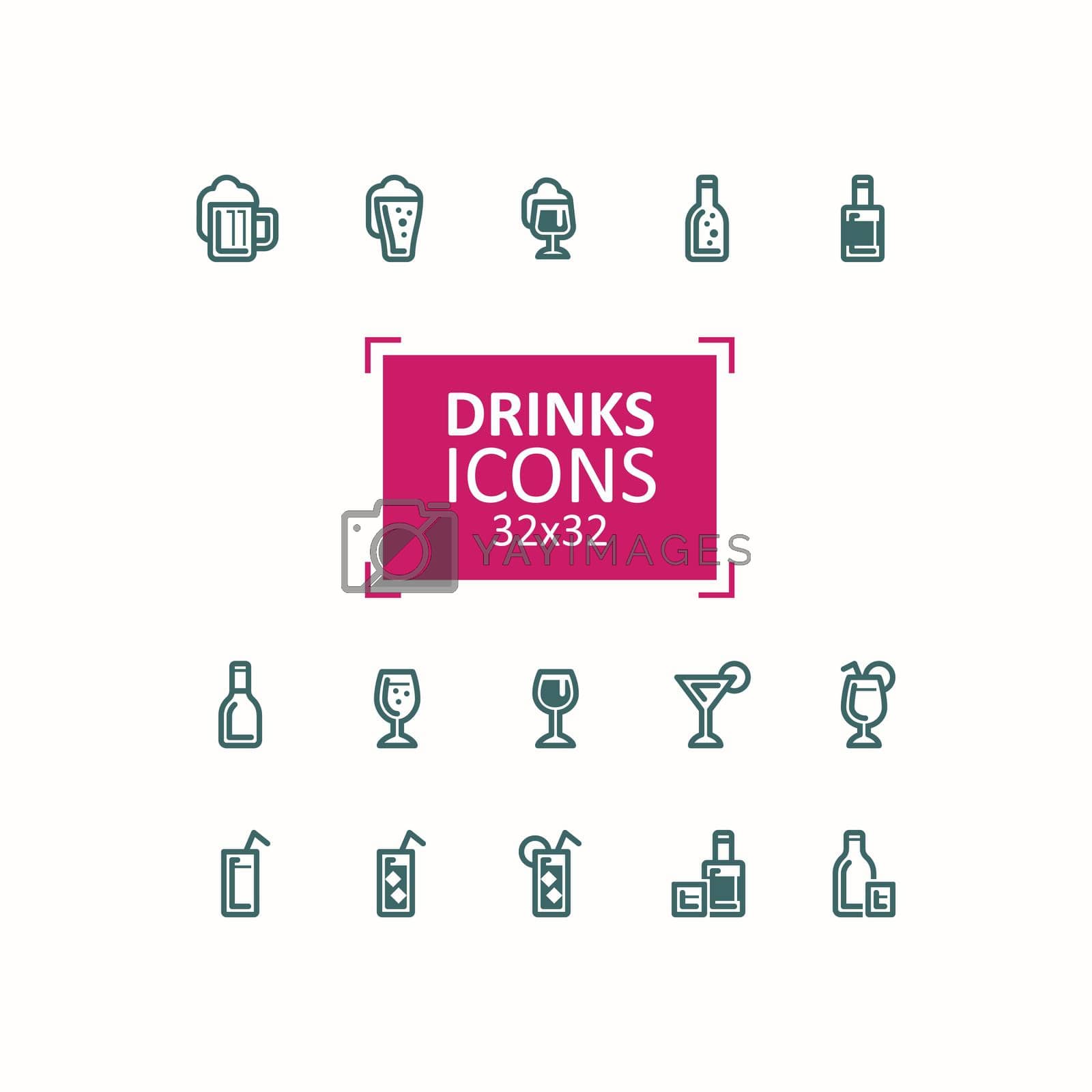 Royalty free image of Set of vector illustrations of icons of drinks. by vectorart