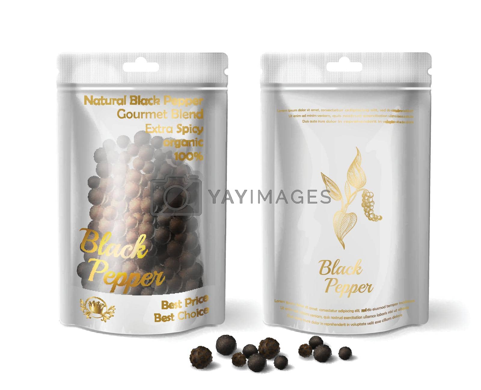 Royalty free image of Vector 3d realistic package of black pepper by vectorart