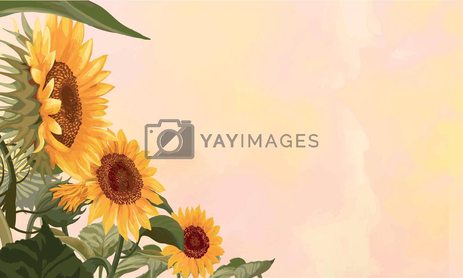 Royalty free image of Blooming sunflower frame by vectorart