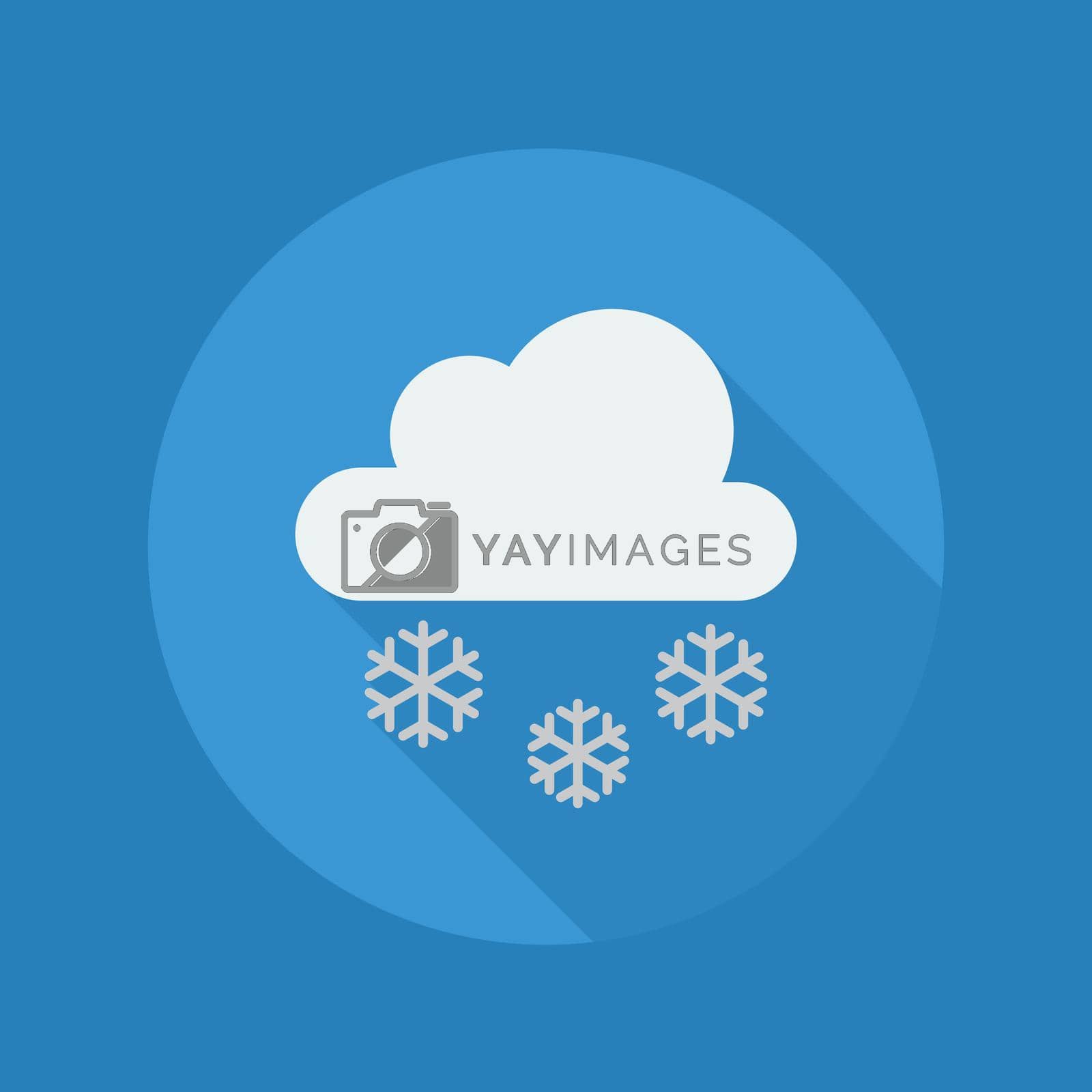 Weather Flat Icon With Long Shadow. Snow