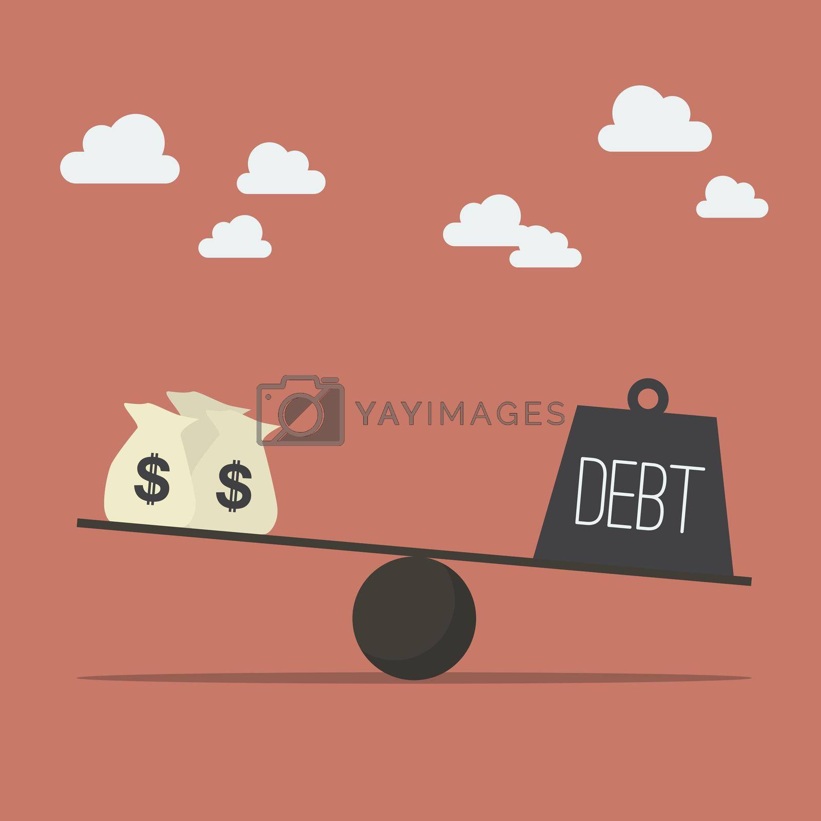Royalty free image of Balancing with income and debt by siraanamwong