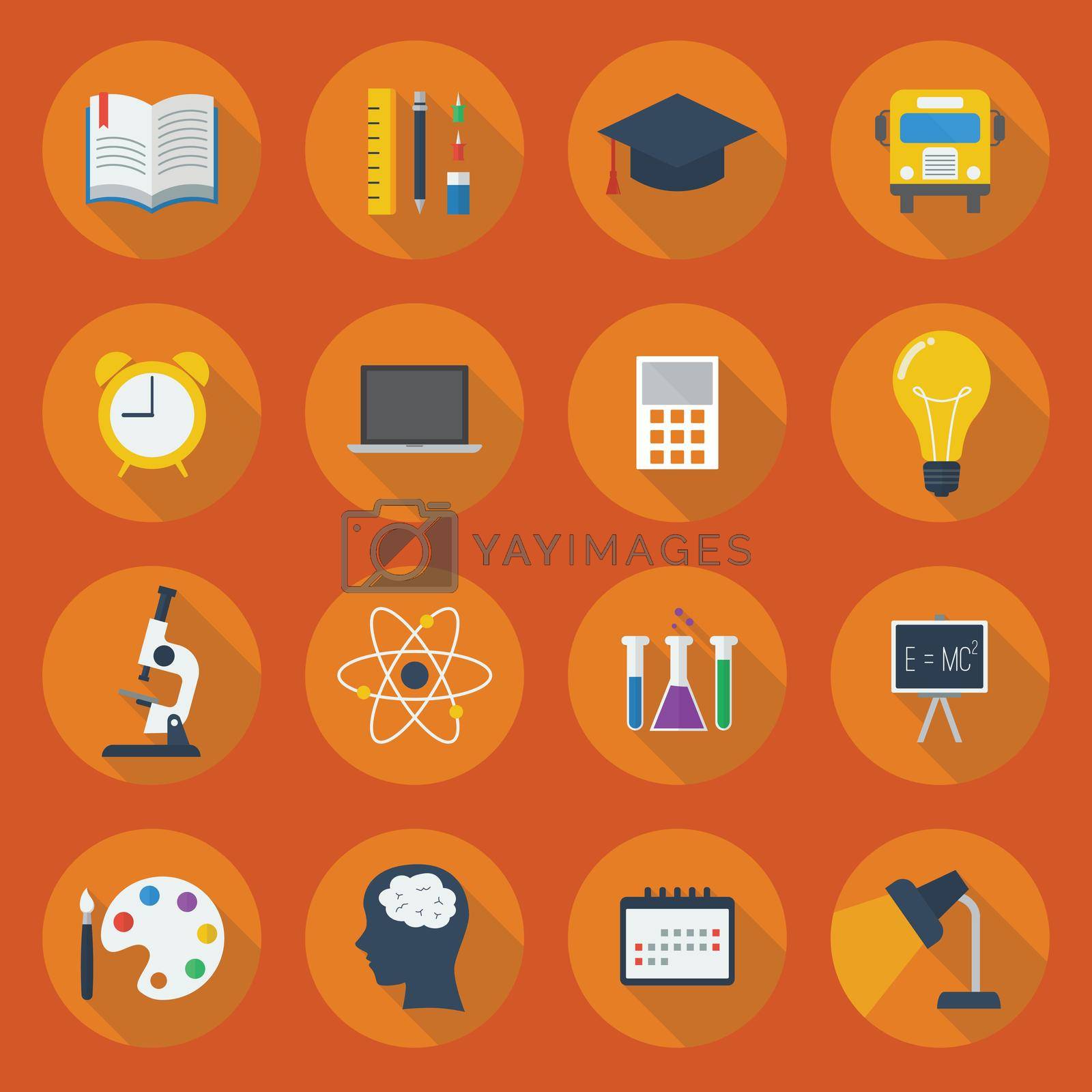 Education Flat Icon Set Collection