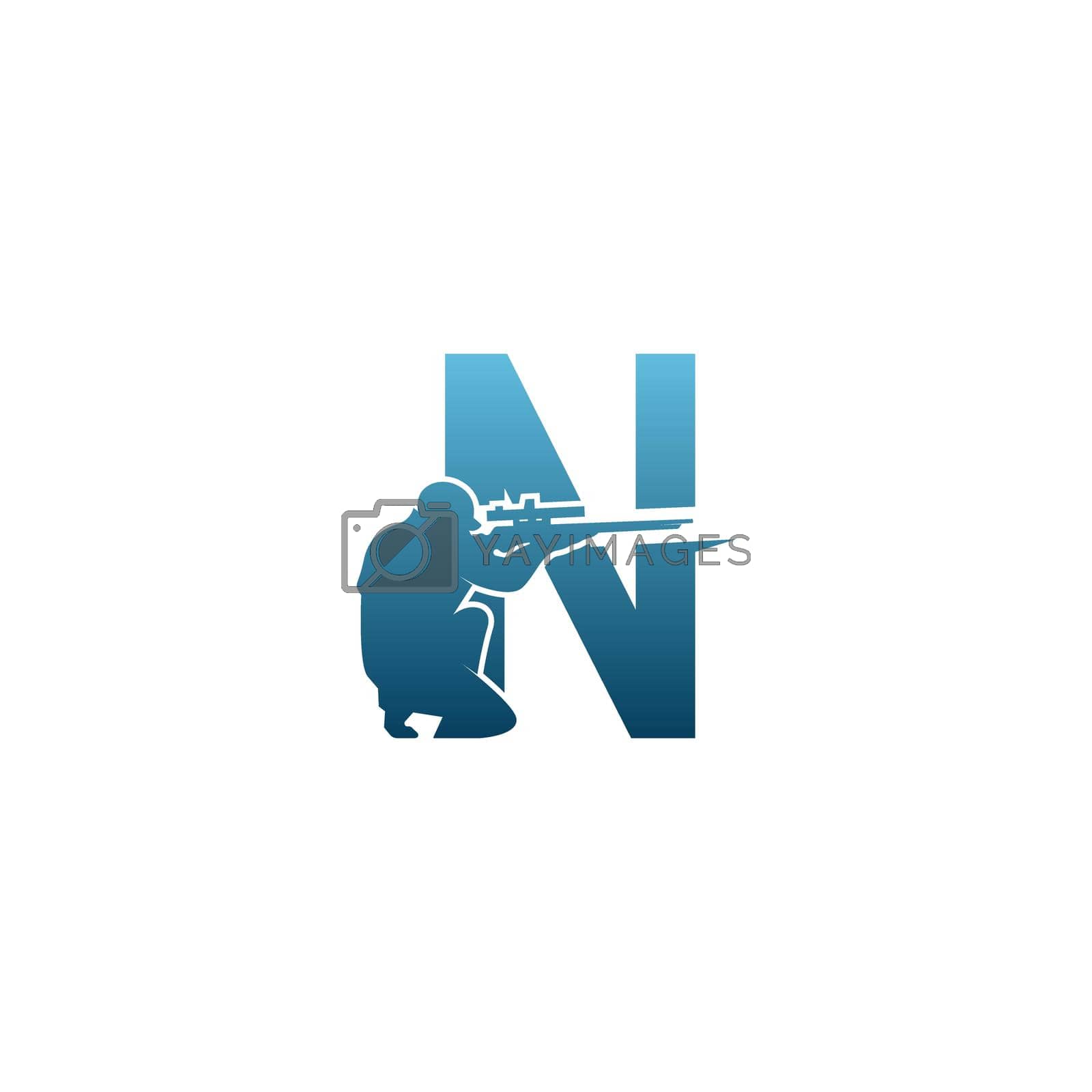 Royalty free image of Letter N with sniper icon logo design concept template by bellaxbudhong3
