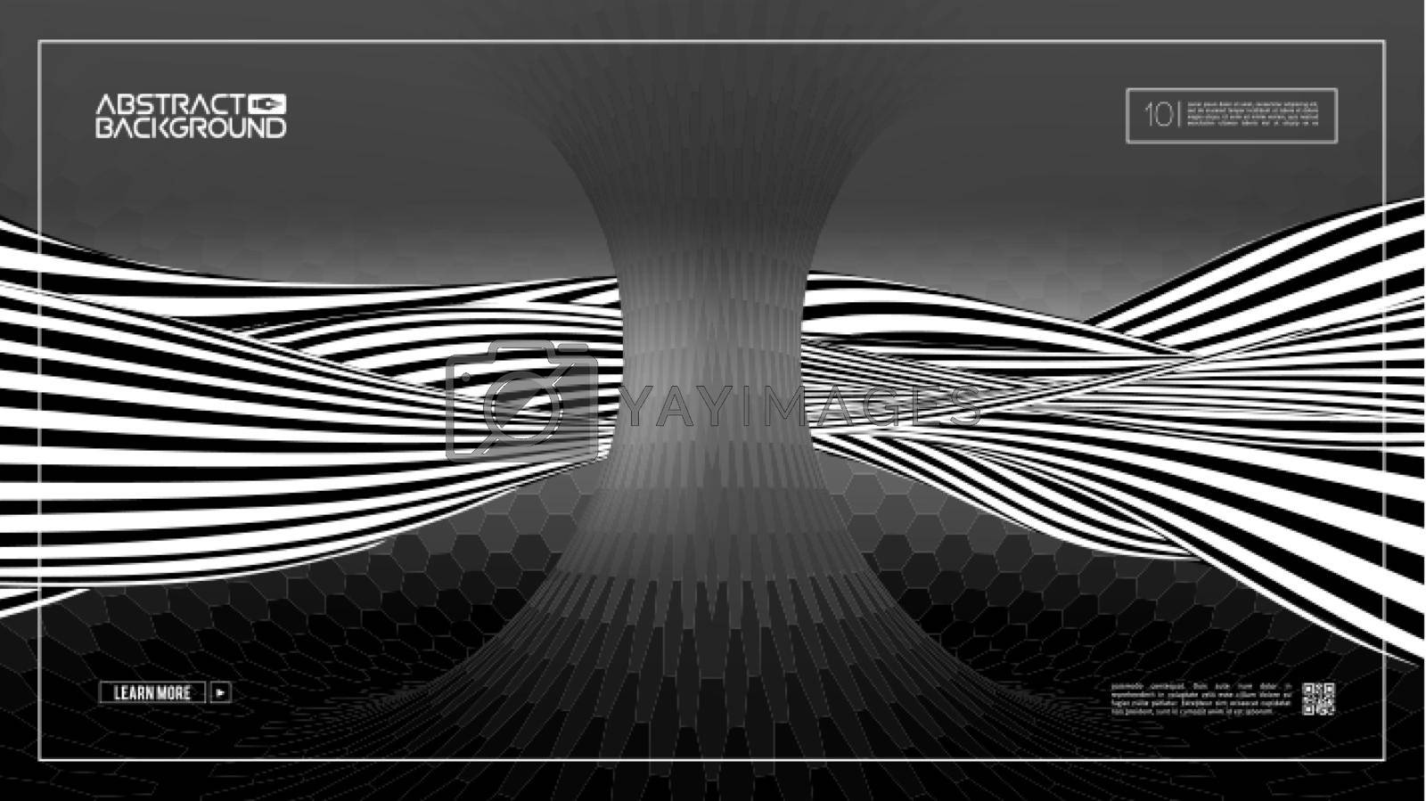 Royalty free image of Optical illusion wave. Hexagonal dark technology torus. EPS 10. by DmytroRazinkov