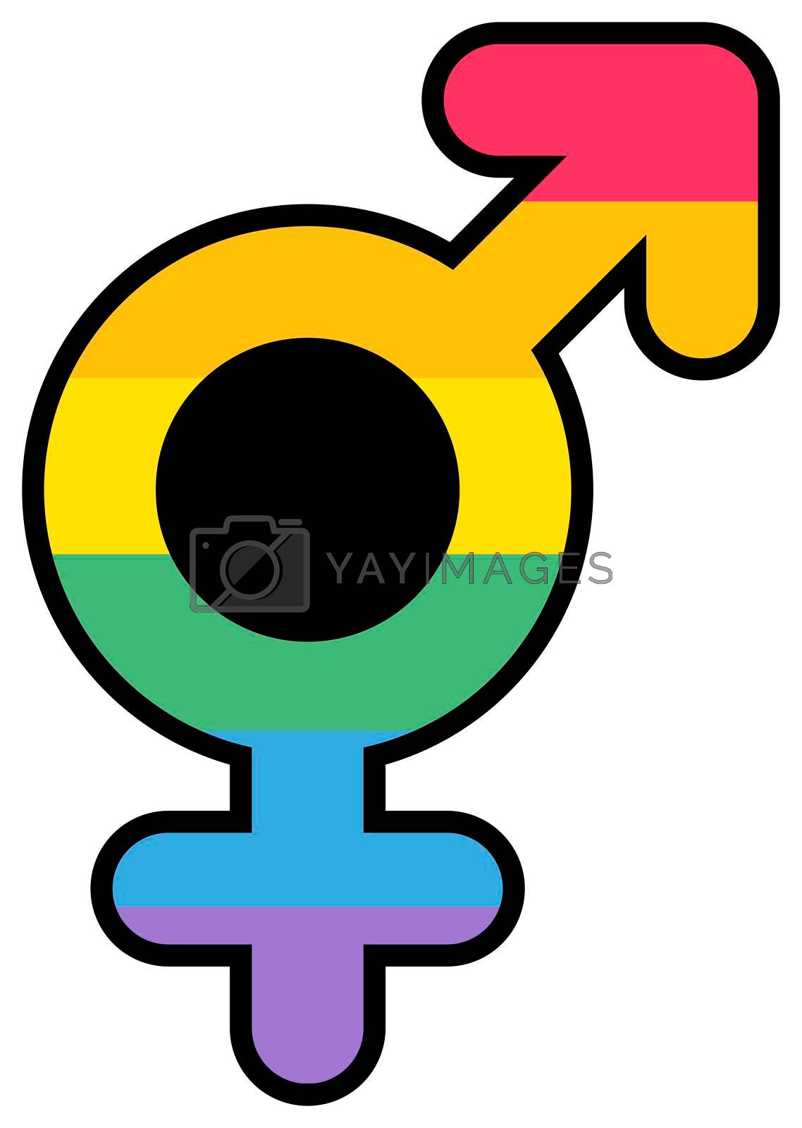 Royalty free image of Bigender love lgbtqi male and female mark vector by barsrsind